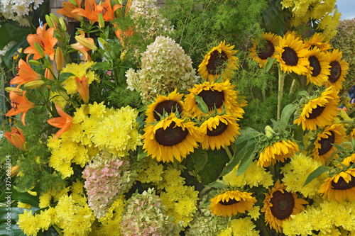 Bright flower arrangement.