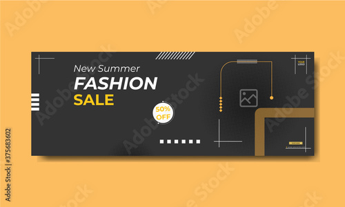New summer fashion sale social media cover template design
