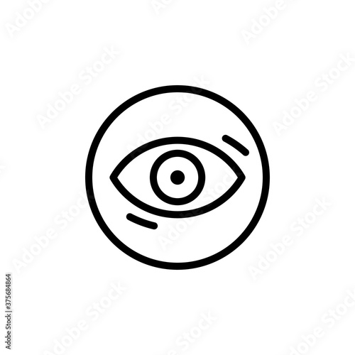Laser eye surgery linear logo. Vector minimal illustration of outline eye icon. Editable stroke. Design template for medicine clinics or centers, laser eye treatment