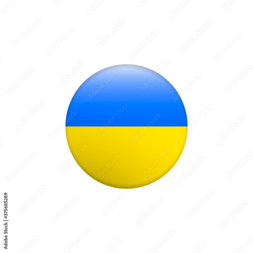 Flag of Ukraine. Vector illustration. Flag Glossy Button. Flag of Ukraine. Vector illustration. Flag Glossy Button.