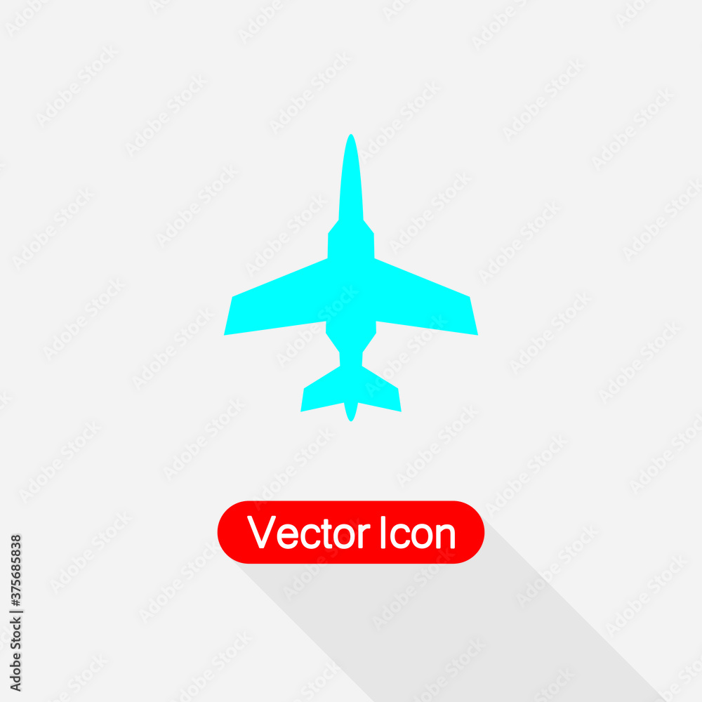 Fighter Plane Icon, Plane Icon vector illustration Eps10