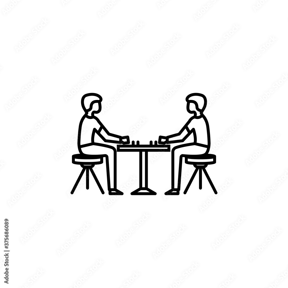 chess, players line icon. Signs and symbols can be used for web, logo, mobile app, UI, UX chess, players line icon. Signs and symbols can be used for web, logo, mobile app, UI, UX
