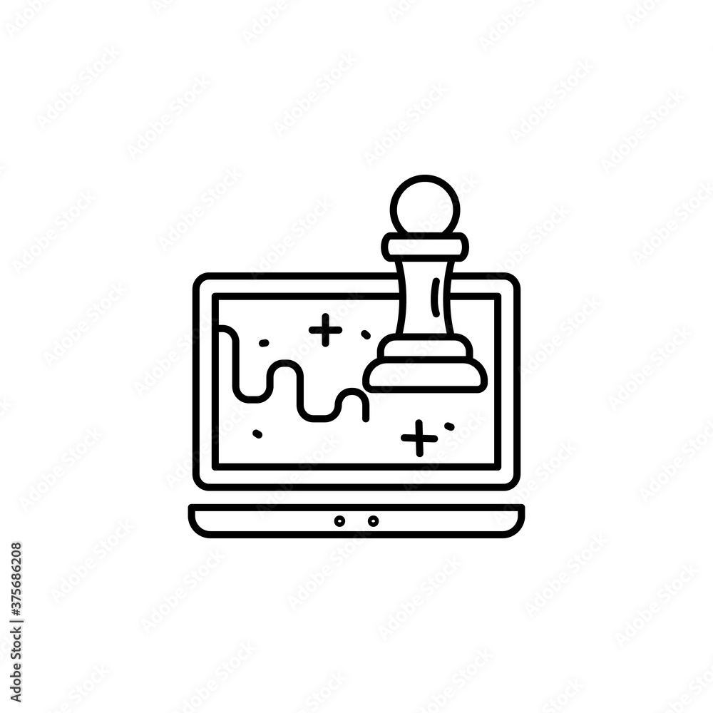 strategy, computer line icon. Signs and symbols can be used for web, logo, mobile app, UI, UX strategy, computer line icon. Signs and symbols can be used for web, logo, mobile app, UI, UX