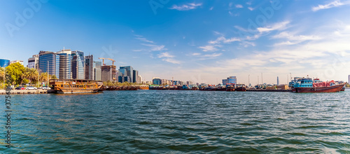 A view across the upper reaches of the Dubai Creek in the UAE in springtime