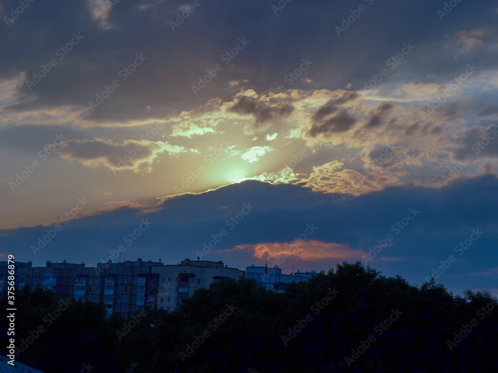 Photos sunset in the sity