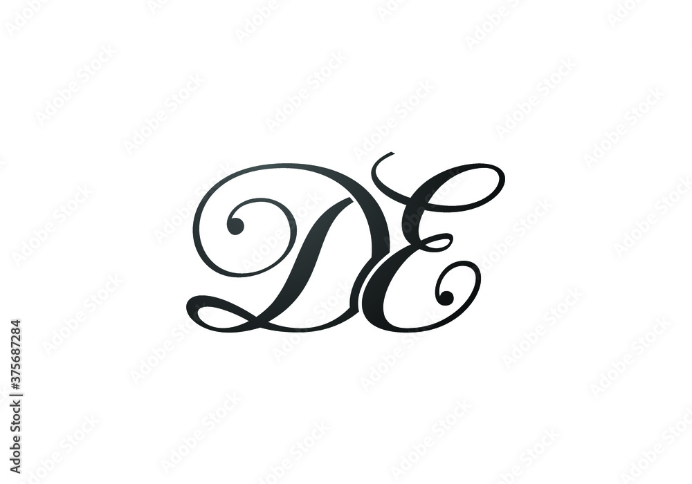 D E letter sign symbol. Initial Letter D E Logo Design Vector Template. Monogram logo D E letter sign symbol. Initial Letter D E Logo Design Vector Template. Monogram logo