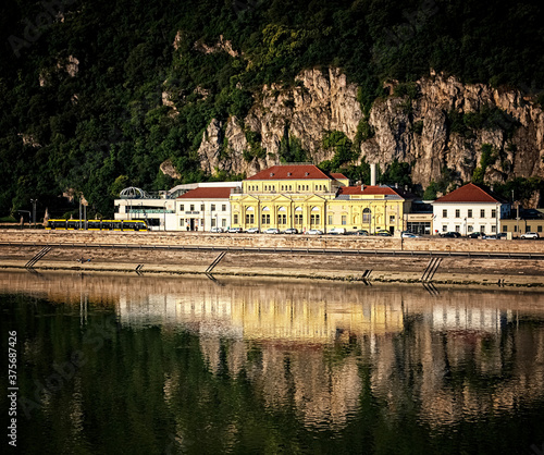 The Rudas Bath with river Danube in Budapest, Hungary