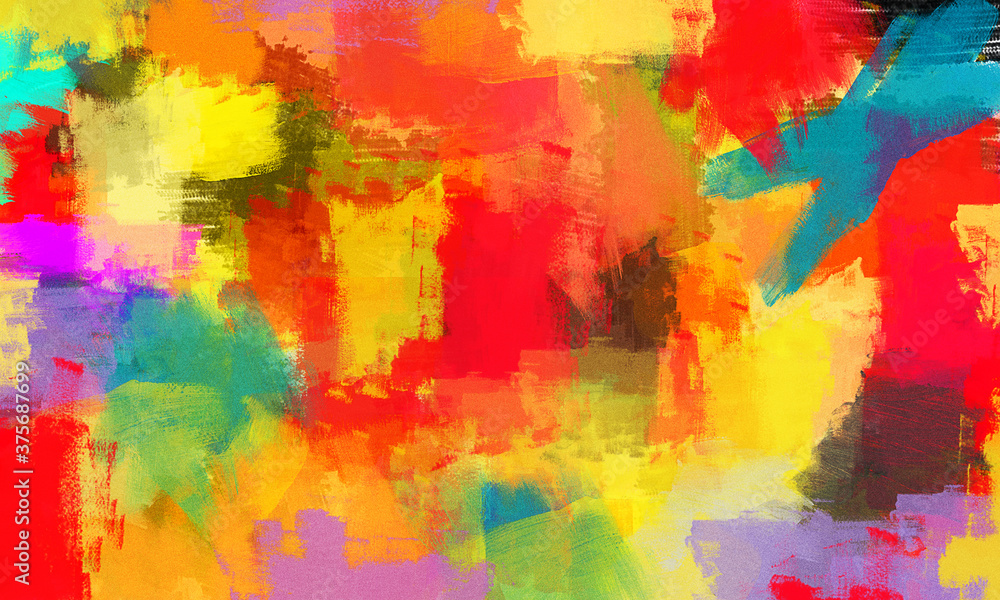 Abstract acylic paint graphic illustration background, color painting background design.