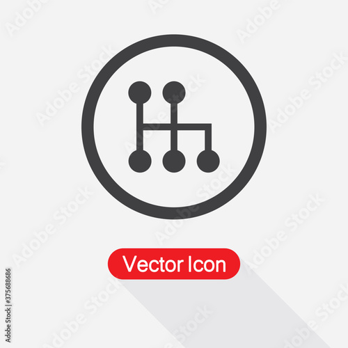 Gearbox Minimal Icon, Transmission Icon Vector Illustration Eps10