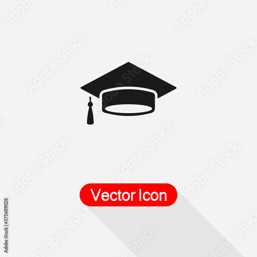  Graduation Cap Icon Vector Illustration Eps10