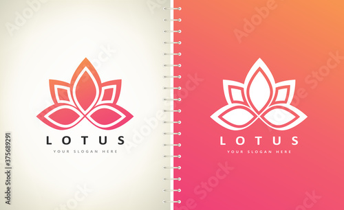 Lotus flower logo vector design