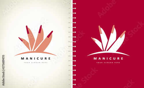 Fingers and manicure logo female vector.
