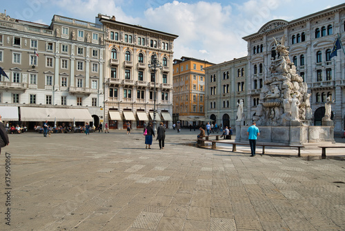 City Hall, Palazzo del Municipio, Trieste, Italy. Historic building on the square.