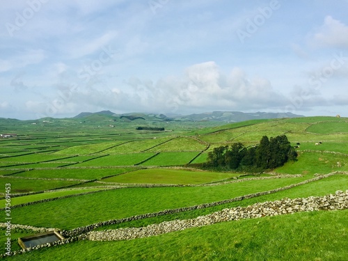 Farmland landscape in Terceira Island,  Azores, Portugal 