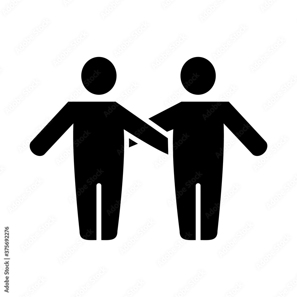 inclusion concept, pictogram couple of men icon, silhouette style