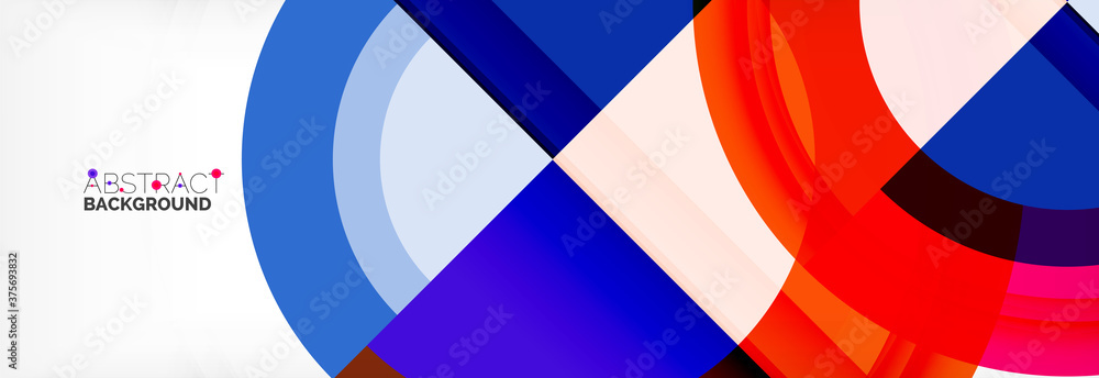 Obraz premium Round shapes, triangles and circles. Modern abstract background