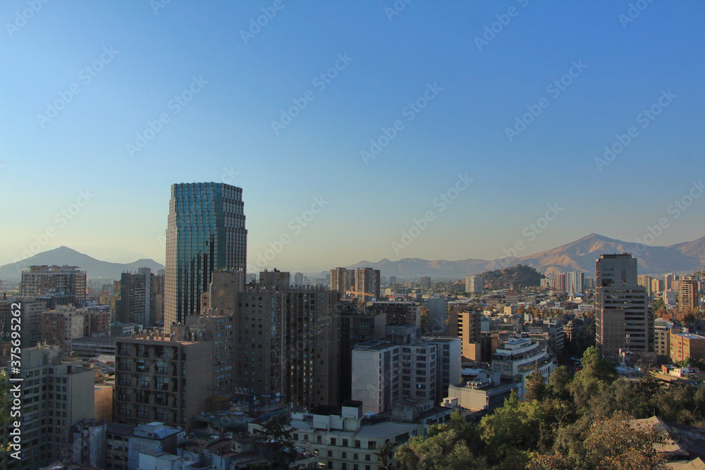 Aerial view of the city of Santiago de Chile