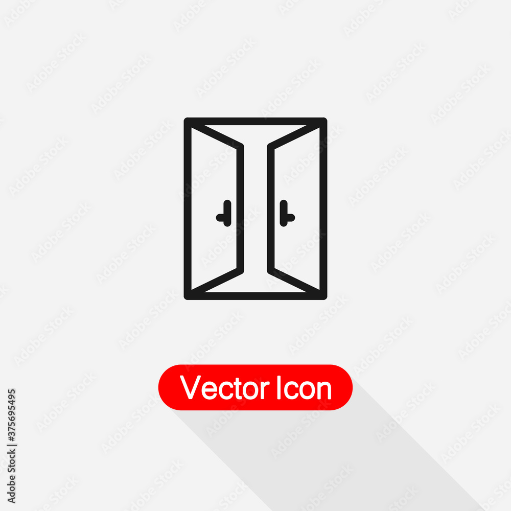 Open Double Door Icon,Exit Doorway Icon vector illustration Eps10 Open Double Door Icon,Exit Doorway Icon vector illustration Eps10
