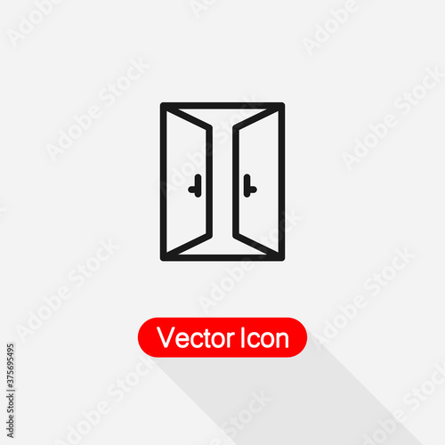 Open Double Door Icon,Exit Doorway Icon vector illustration Eps10