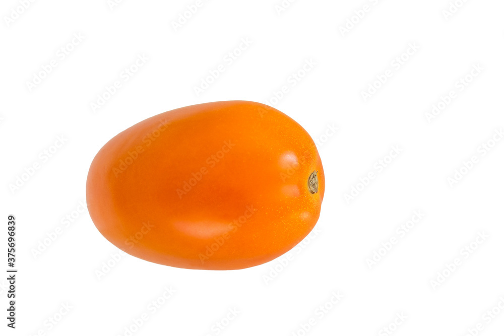One Fresh oranges tomato isolated on white background. Selective focus. One Fresh oranges tomato isolated on white background. Selective focus.