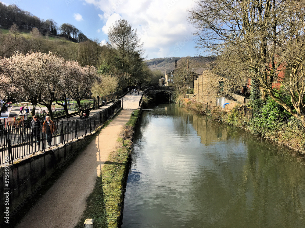 Fototapeta premium A view of Hebden Bridge in Yorkshire