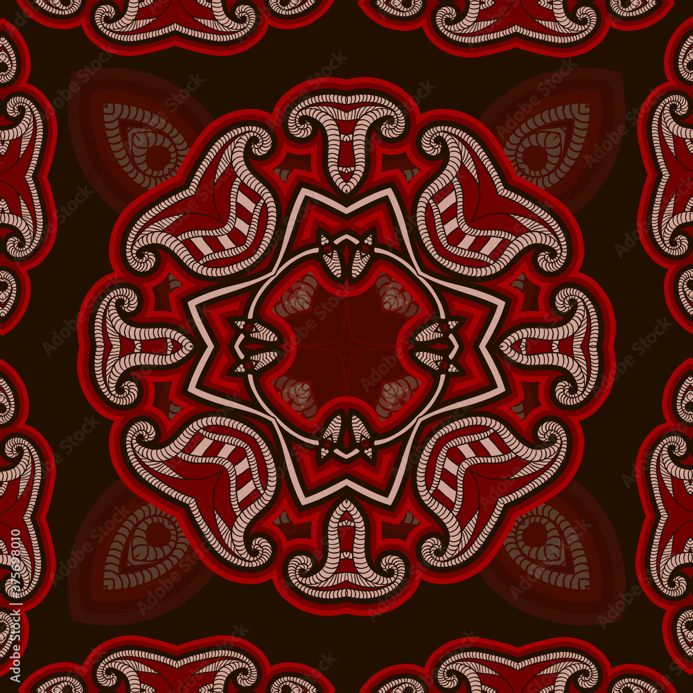 Patterned floor tile in oriental style. Patterned floor tile in oriental style.