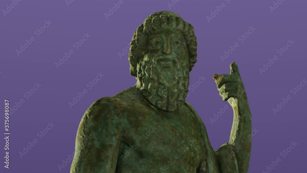 Bronze statue of Jupiter (Zeus), cg, camera dollies Bronze statue of Jupiter (Zeus), cg, camera dollies