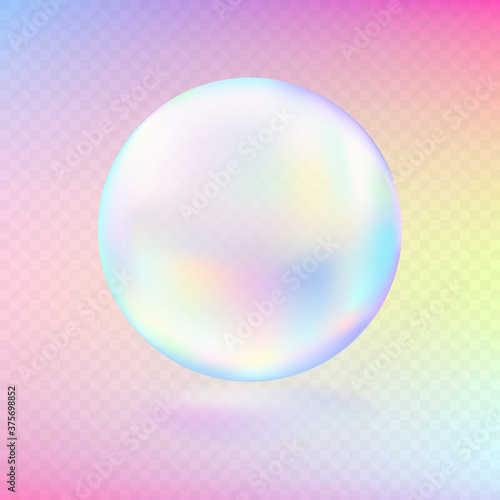 Realistic soap bubble isolated.