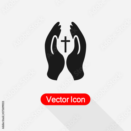 Prayer Hands Icon Vector Illustration Eps10