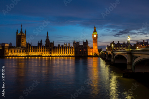 big ben and london's parliament building at night © Wieslaw
