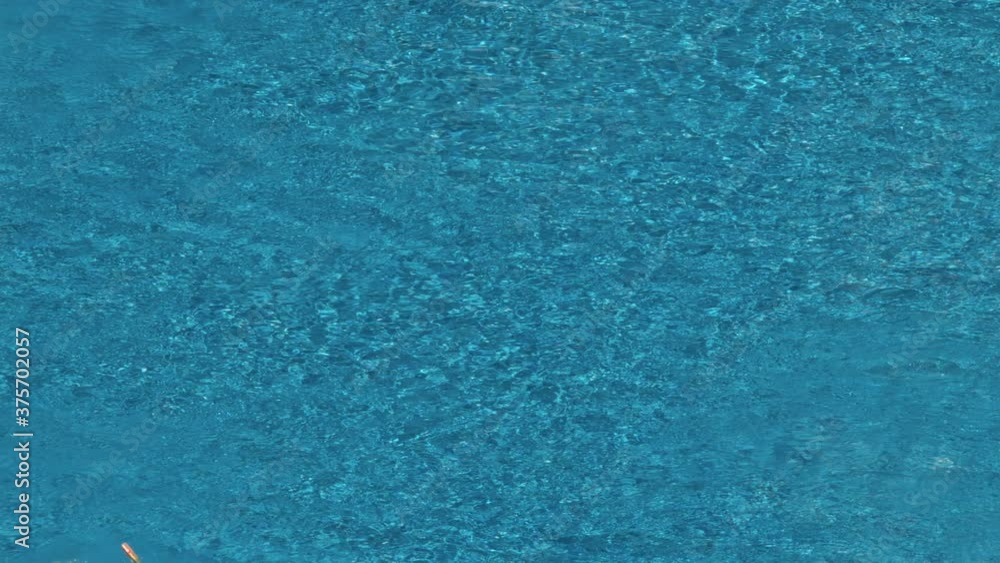Man swim in the pool at the hotel Man swim in the pool at the hotel