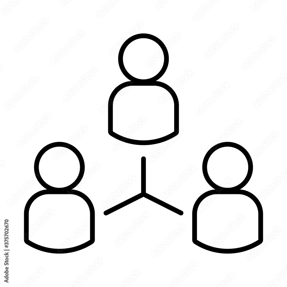 people network icon, line style people network icon, line style