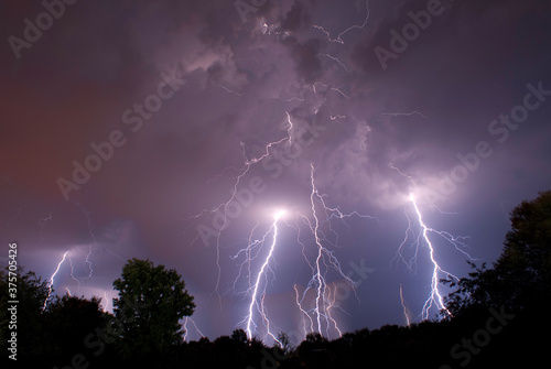 lightening storm on a summers night photo