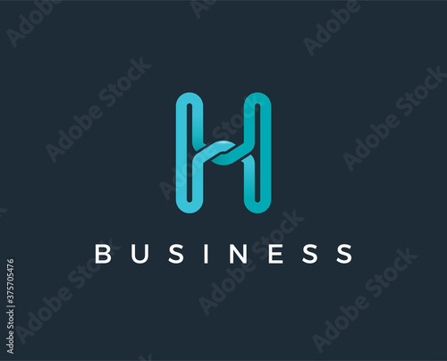 minimal letter h logo template - vector illustration
