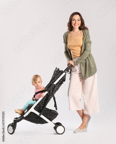 Woman and her cute baby in ...