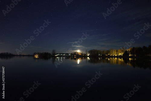 tree lake nightsky