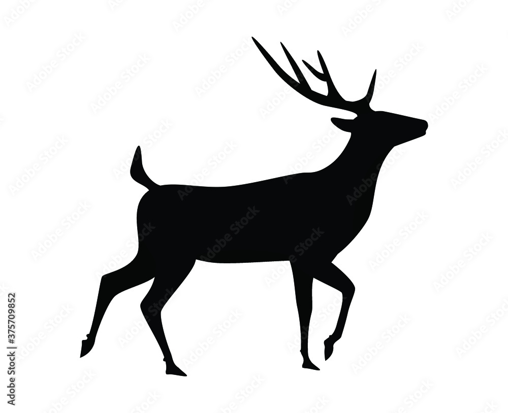 Fototapeta premium Deer silhouette icon, vector illustration