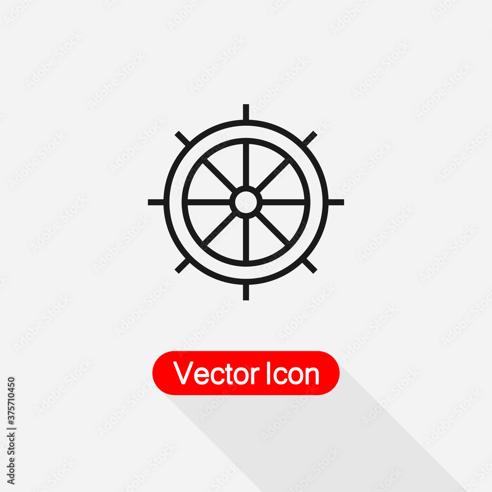 Ship Steering Wheel Icon Vector Illustration Eps10