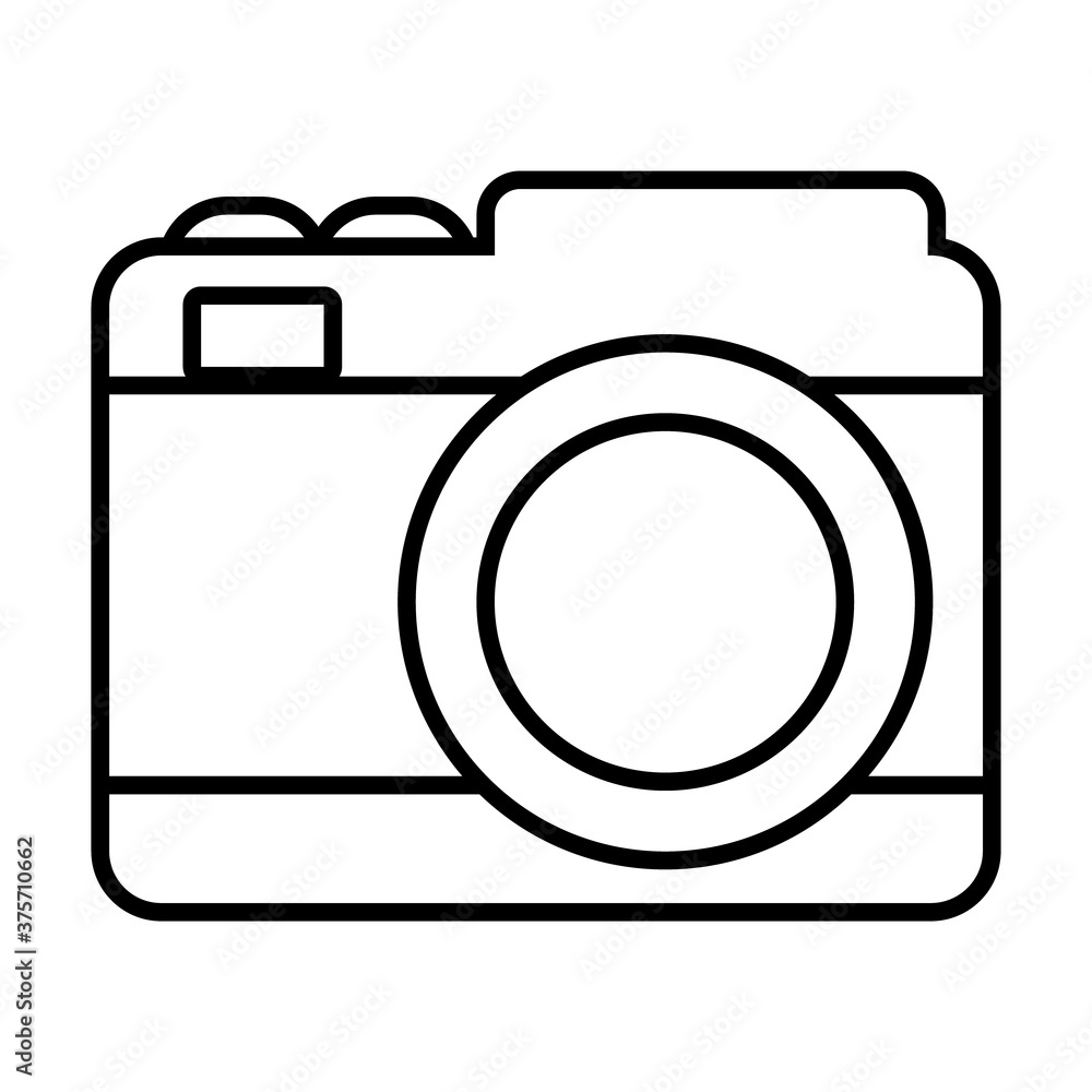 pop art elements, camera icon, line style pop art elements, camera icon, line style