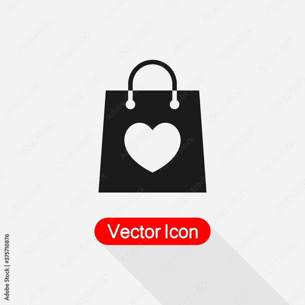 Shopping Bag With Heart Icon Vector Illustration Eps10 Shopping Bag With Heart Icon Vector Illustration Eps10