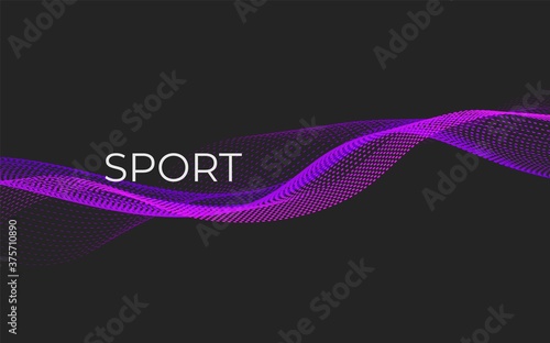 Vector illustration with a neon pink dynamic wave in a trendy minimalistic style on a sports theme. Can be used as a background for websites, advertisements, posters and banners 
