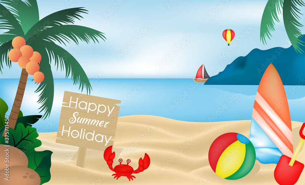 Obraz premium Beach summer view background design