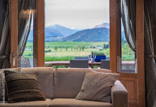 View from house with wine New Zealand © Simon Larkin