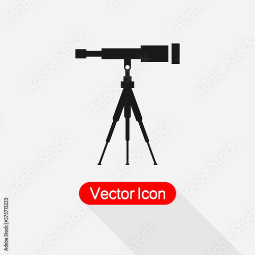 Spyglass Icon, Telescope Icon Vector Illustration Eps10