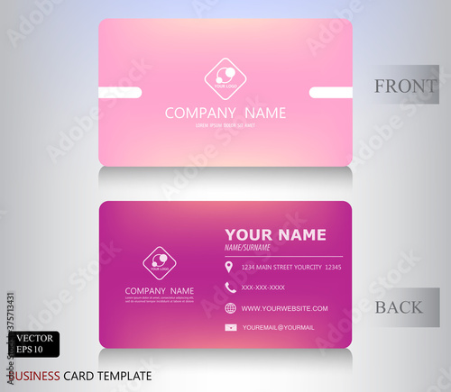 modern pink color business card