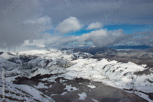 Mountains in Winter covered with snow