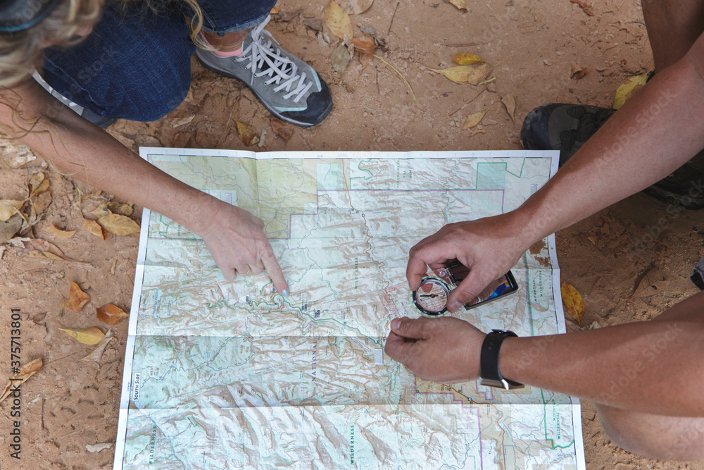 Couple looking at a map Couple looking at a map
