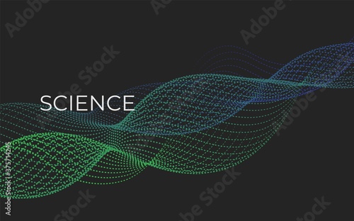 Vector illustration with 
waves similar to DNA in a trendy minimalistic style on a science theme. Can be used as a background for websites, advertisements, posters and banners 