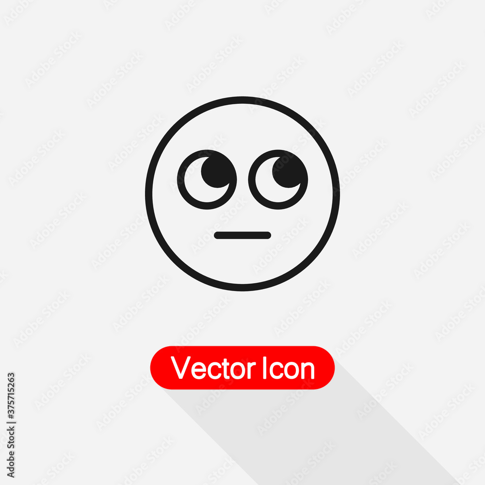 Thinking Face Emoji Icon Vector Illustration Eps10