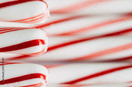 Partial peppermint striped candy canes photo